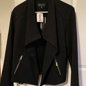 Ladies black jacket, ribbed material size  XL